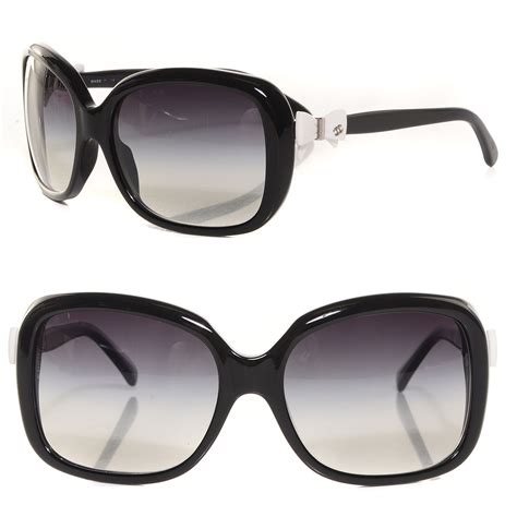 CHANEL CC Bow Sunglasses 5171 Black White .